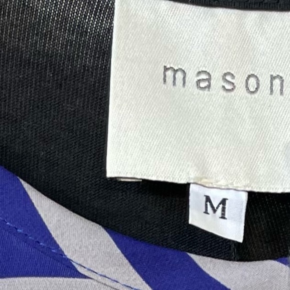 Michelle Mason Top from Barney's Striped Silk Flowy Hi-Low Tee Shirt Blouse M - Picture 10 of 12